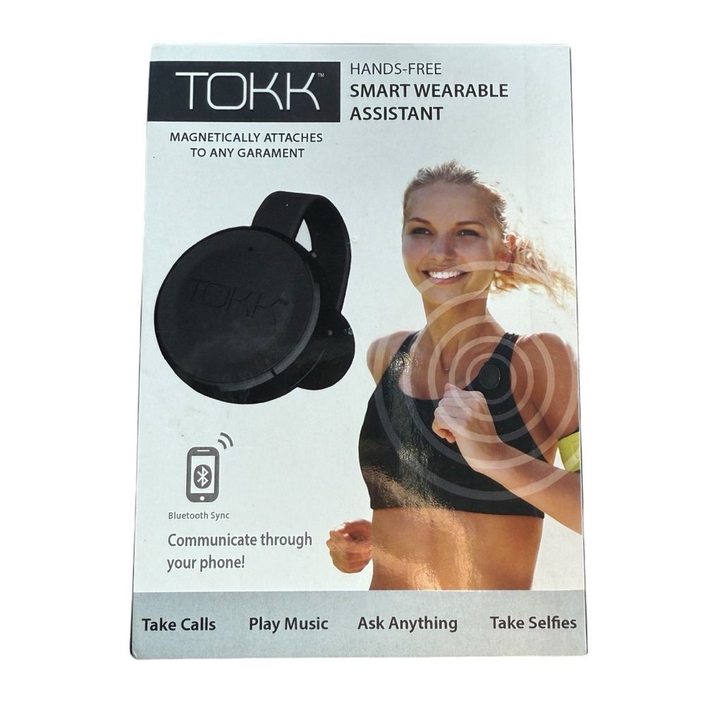 NEW TOKK Smart Wearable Assistant Hands-Free Bluetooth Sync Speaker Phone, Black